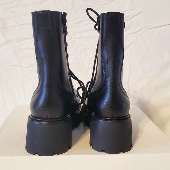 CELINE Lace-Up Combat Platform Boots – Black – Size 10B – NWT – Retail $1,450 - Picture 5 of 8